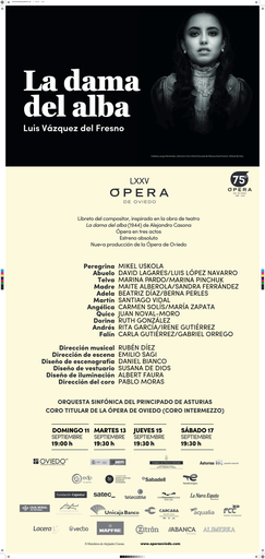 Cartel de fachada La dama del alba